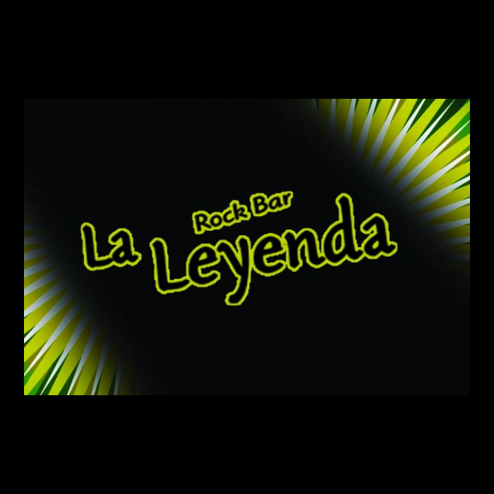 La imagen muestra un logotipo para "La Leyenda Rock Bar". El nombre "La Leyenda" está en un tipo de letra grande y llamativo, en color amarillo neón que destaca contra un fondo oscuro con rayos de luz que emanan desde detrás del texto, lo que crea un efecto visual dinámico y energético.  El uso del término "Rock Bar" en una tipografía más pequeña situada por encima del nombre principal indica que el establecimiento es un bar temático centrado en la música rock. La elección del nombre "La Leyenda" sugiere que el bar puede ser un lugar establecido y reconocido en su ámbito o que aspira a ser legendario en su ambiente y oferta musical.  El diseño general del logotipo, con su uso de colores brillantes y efectos de luz, está diseñado para captar la atención y podría ser muy efectivo para atraer a clientes interesados en la cultura del rock y la vida nocturna. El estilo vibrante y la iluminación sugieren un ambiente lleno de vida y actividad, adecuado para un lugar de entretenimiento nocturno.